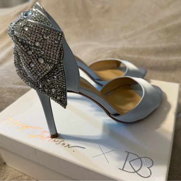 Betsey Johnson Shoes - Betsey Johnson X Davids Bridal Collection Light Blue Heels with Sparkling Bow